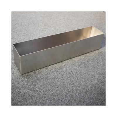 China Custom Customized High Quality Stainless Steel Flower Pot Stainless Steel Flower Pot Square Brushed Metal Long Planter for sale