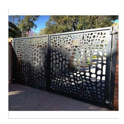 China Easily Assembled Laser Cut Aluminum Gates Perforated Garden Gates Decorative Corten Aluminum Fence Sheet Metal Garden Fencing Trellis Gates for sale