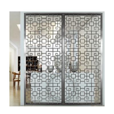 China Modern Custom Movable Movable Living Room Divider Decorative Stainless Steel Screen Panel for sale