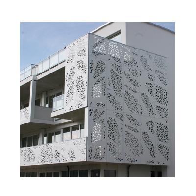 China Construction Artistic Aluminum Perforated Facade Ceilings Fluorocarbon Spraying CNC Cutting Aluminum Facade Laser Cut Facade Ceiling Panels for sale