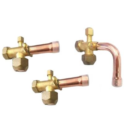 China Air Conditioner Repair Parts 1/4 AC Valve Peep Service Valve Copper Split Air Conditioner Part for sale