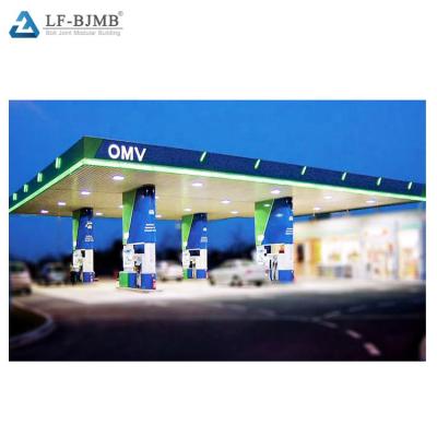 Chine Gas Station System Steel Structure Gas Filling Station Structural Canopy Roofing Cost à vendre