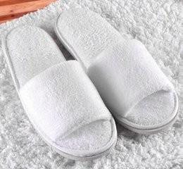 China White Gray Hotel Disposable Slippers , Logo Printed Closed Toe Slippers For Adult for sale