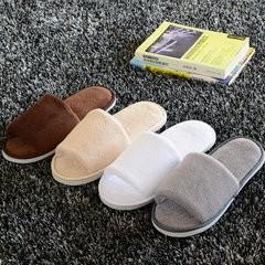 China Open Toe / Closed Toe Hotel Room Slippers Disposable Bathroom Slippers With Embroider for sale