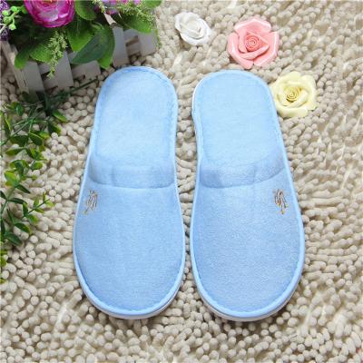 China Comfortable Blue Terry Cloth Spa Slippers , Disposable Travel Slippers OEM / ODM for sale