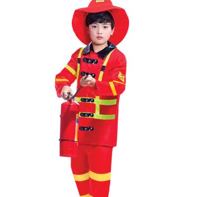 China Red Polyester Boys Kids Cosplay Firefighter Firefighting Clothes Hat Professional Game --HSG17287 for sale