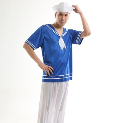 China Professional Navy Men's Polyester Cosplay Halloween Costume Clothing Blue Top--HSG17125 for sale