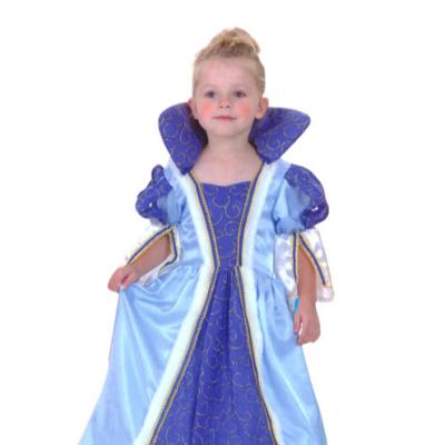 China Fancy Kids Dress Up Carnival Children Costume Blue European Princess Queen Dress Stand Collar Party--HSG8249 for sale