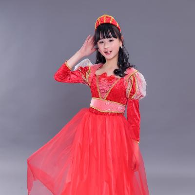 China Polyester Carnival Girls Costume Red Princess Style Aladdin Long Dress Halloween Dress --HSG17267 for sale