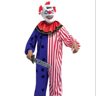 China ODM Hosted Halloween Adults Costume Red And White Stripes Clown Joker Jumpsuits Party--HSG18068 for sale