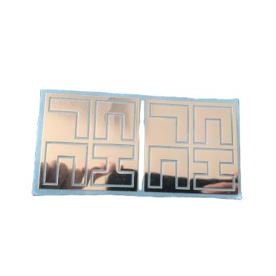 China Custom Shiny Metal Waterproof Logo With Adhesive Glue Logo Sticker Decals Nickel Sticker For Packing Gold Electroform for sale