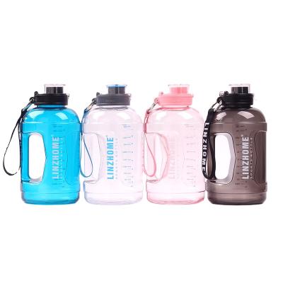 China Sustainable Multiple Sizes Flip Top Fitness Gym Water Jug Leakproof Wide Mouth 2.2L Water Bottle Motivational Water Bottle for sale