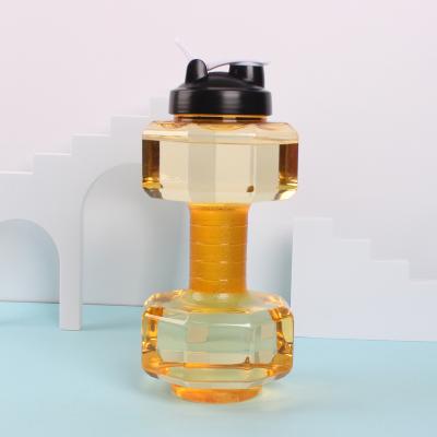 China Wholesale 2.2l Modern New Design Pet Fitness Sports Dumbbell Material Shape Shaker Water Bottle For Gym for sale