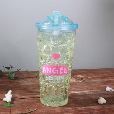 China Viable Smoothie With Strap Straw Cup Double Layer Double Layer Christmas Cups for sale