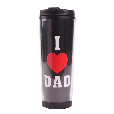 China Viable Custom Logo Double Wall Plastic Travel Coffee Mug / Tumbler Cup /Wine mug thermo for sale