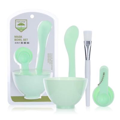 China Eco-Friendly Silicone Facial Mixing Bowl Set Eco-Friendly Plastic Face Mask Cosmetic Bowl Mask And Brush DIY Spatula For Jelly Mask for sale