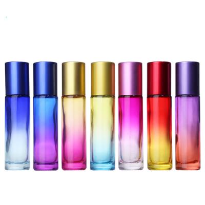 China Cosmetic Factory Mixed Color Gradient Frosted Colored Perfume Atomizer Glass Perfume Sample Bottles Cosmetic Glass Perfume Gift Bottle for sale