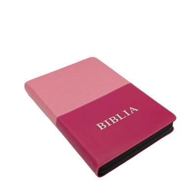 China paper & Custom Holy Bible Printing Newest Design Pink Leather Bible Cover Cardboard with Tabbed Directory for sale