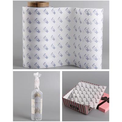 China 17g 28g Custom Tissue Recyclable Printed Wrapping Paper For Gift Products Packaging Clothes Shoes Garment Wrapping Tissue Paper Roll for sale