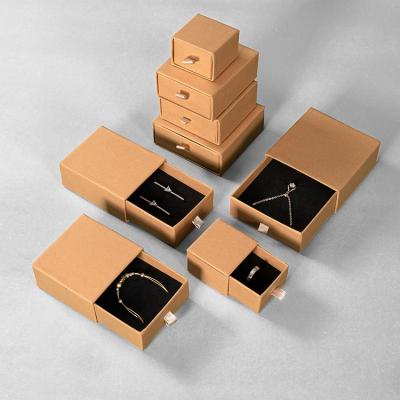 China Recyclable Eco-Friendly Slide Cardboard Paper Rigid Jewelry Box Drawer Jewelry Gift Custom Products Packaging Box With Foam Insert for sale