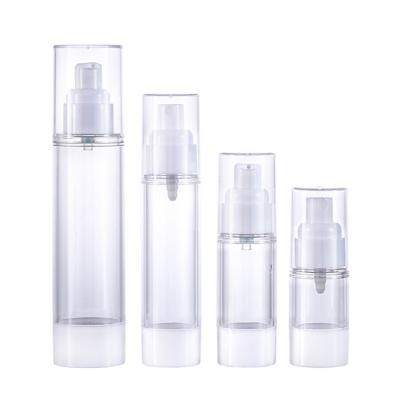 China Cosmetic Lotion Pumps Travel Airless Clear Separate Squeeze Perfume Bottle 10ml 30ml 50ml 2oz Shampoo Plastic Spray Bottle for sale