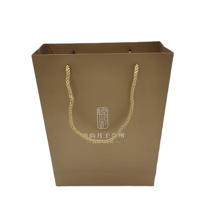 China Recyclable Custom Logo Cardboard Art Paper Bag Luxury White Ivory Cardboard Paper Gift Bag With Handles for sale