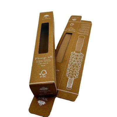 China Recyclable Custom Corrugated Massage Stick Kraft Paper Box With PVC Window for sale