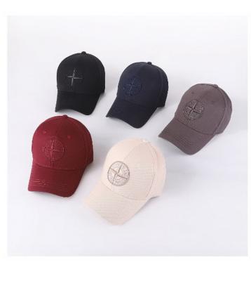 China Leisure cross embroidery hat travel students 6 panel street shade outdoor baseball cap spring and summer COMMON men and women new for sale