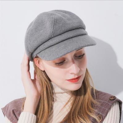 China Custom Embroidery Beret Hat Cap Cap Fashionable Girls Fashion Female Embroidery Designer Knitted Beret Military Hats for sale