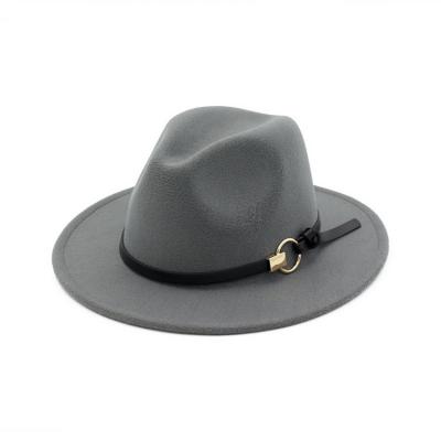 China 100% different color brim high quality unisex stylish character wool large felt hat 100% hat for women for sale