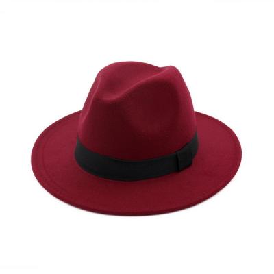 China New Fashion Character Wool Pie Pie Straw Hat Wide Brim Flat Top Hat Panama Felted Panama Hat Top Hat for sale