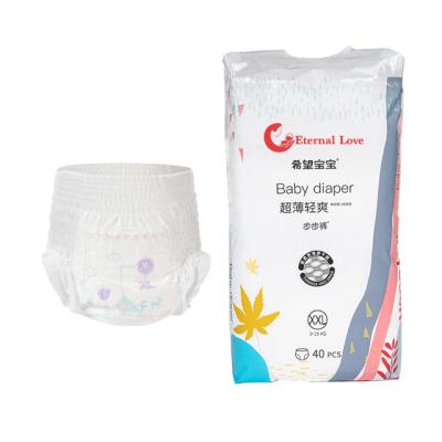 China Super Absorbent Baby Wonder Printed Disposable Soft Easy Pants Pants Baby Diaper Dipers for sale