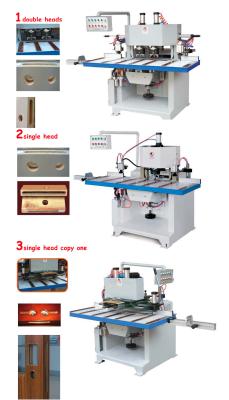 China Escopleadora de la mortaja del agujero de la cerradura de puerta con las solas cabezas de la copia de las cabezas de las cabezas dobles en venta
