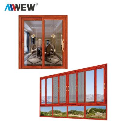 China Sliding Double Glazed Aluminum Sliding Window Modern Aluminum Windows for sale