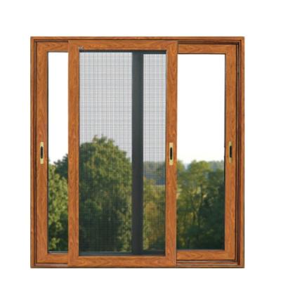 China Magnetic Screen Alwew Window Doors Sliding Aluminum Bronze Color Windows Iron Window Grill Sliding Design for sale