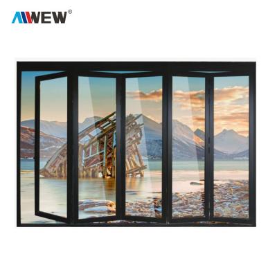 China Alwew Philippines Folding Door Contemporary Luxury Folding Glass Folding Door for sale