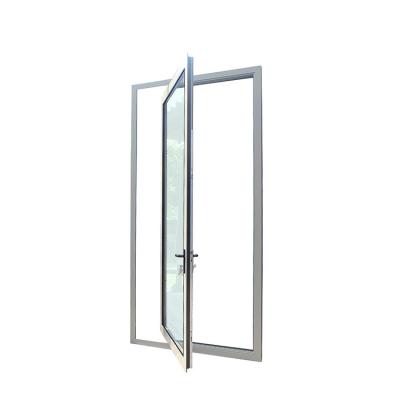 China Foshan ALWEW modern design large metal pivot door modern glass black system doors aluminum glass doors for sale