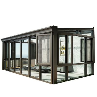 China Folding Glass Modular Screen Allium Greenhouse Kit Polycarbonate Small Isolerend Glas Sunrooms Aluminion Extruded Alumunium L Aluminum Sunroom for sale