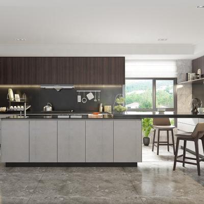 China Two Eco-Friendly Tone Design Matt Kitchen Cabinets High End Plywood Affordable Sideboards For Project for sale