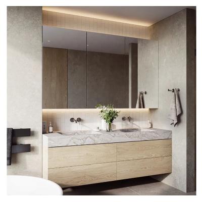 China Eco-friendly White Modern Hotel Bathroom Vanity For Villa Double Bathroom Vanity With Quartz Tops for sale