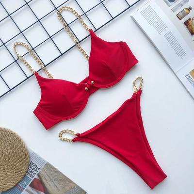 China 2021 Latest Women Breathable Two Piece Brazilian Bikini Swimwear Manufacturers In Bali for sale