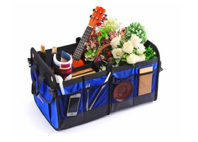 China Blue Car Trunk Organizer Waterproof Bottom With Velcro Strips To Prevent Sliding for sale