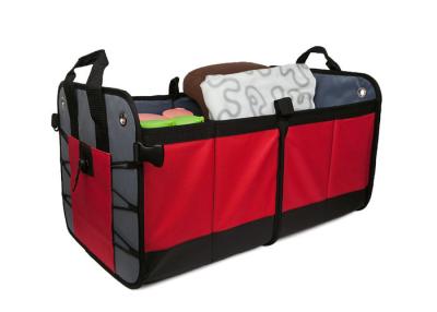 China Red Auto Trunk Organizer For Groceries / Collapsible Storage Bins For Car for sale