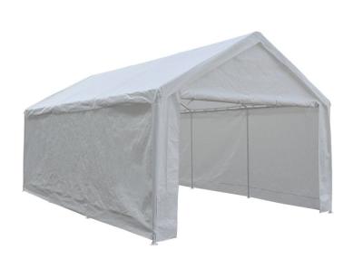 China White Portable Car Garage Shelter With 2 Removable Side Panels / 8 Steel Legs for sale