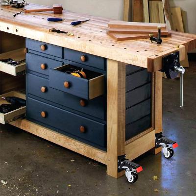 China Home Use Amazon Workbench Caster Set Caster Heavy Duty Removable Retractable Wheels For Workbench for sale