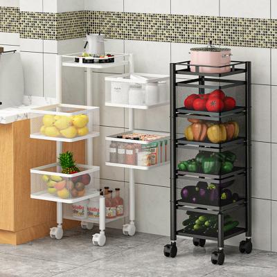 China Viable Multi-layer Rotatable Sundries Storage Rack Multifunctional Fruit Storage Rack for sale