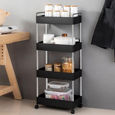 China Best Selling Traditional 4 - Tier Metal Rolling Plastics Storage Cabinet Drawers Kitchen Trolley Cart Organizer Toy Storage Cart for sale