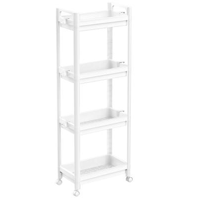 China Traditional Storage Rack Kitchen Storage Reeked Narrow Rack Shelf Kitchen Spice Storage Rack Cart for sale