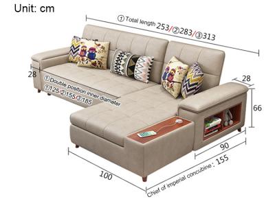 China Other Sectional Fabric L Shape Modern Style Sofa Bed With Storage Living Room Furniture Sofas for sale