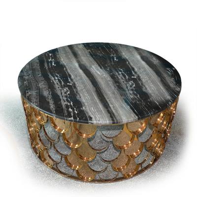 China Modern Stainless Steel Living Room Furniture Coffee End Marble Coffee Table for sale